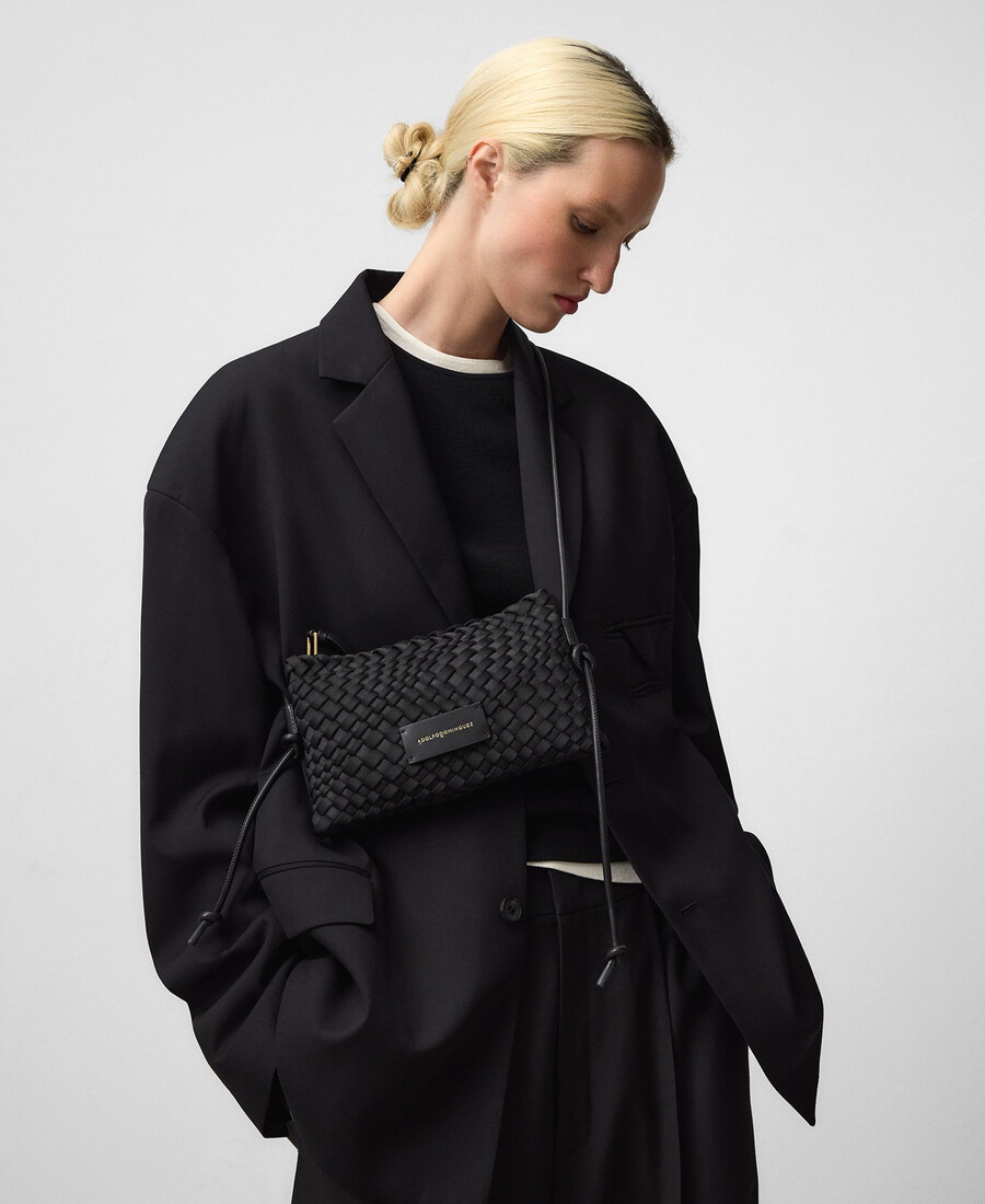 support de téléphone portable en tissu tressé pour femme