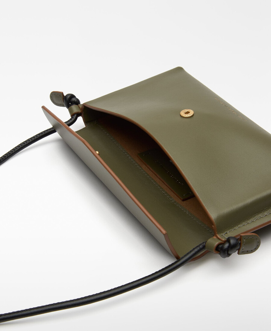 support de téléphone horizontal en cuir pour femme