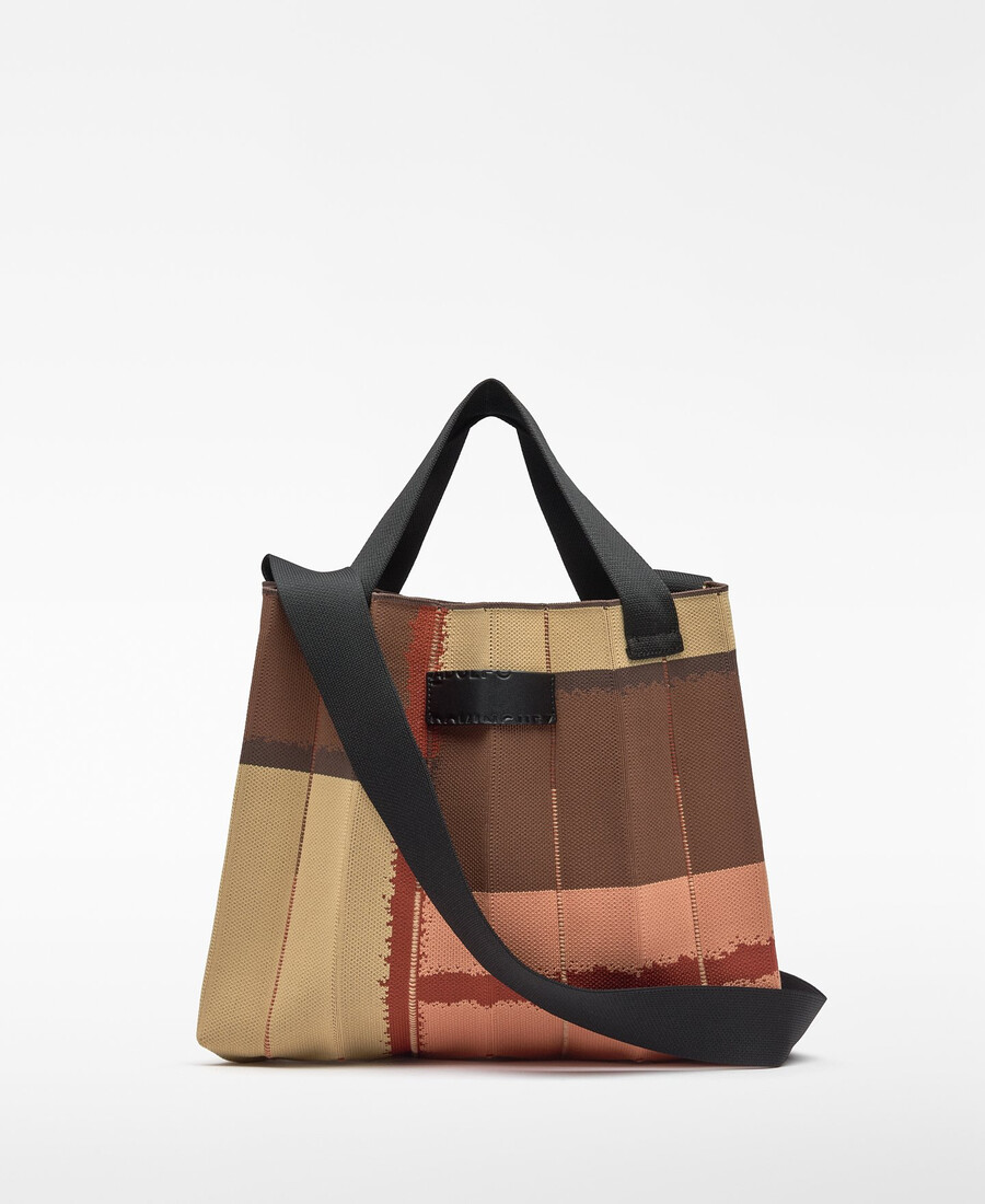 sac cabas plissé en maille imprimée pour femme