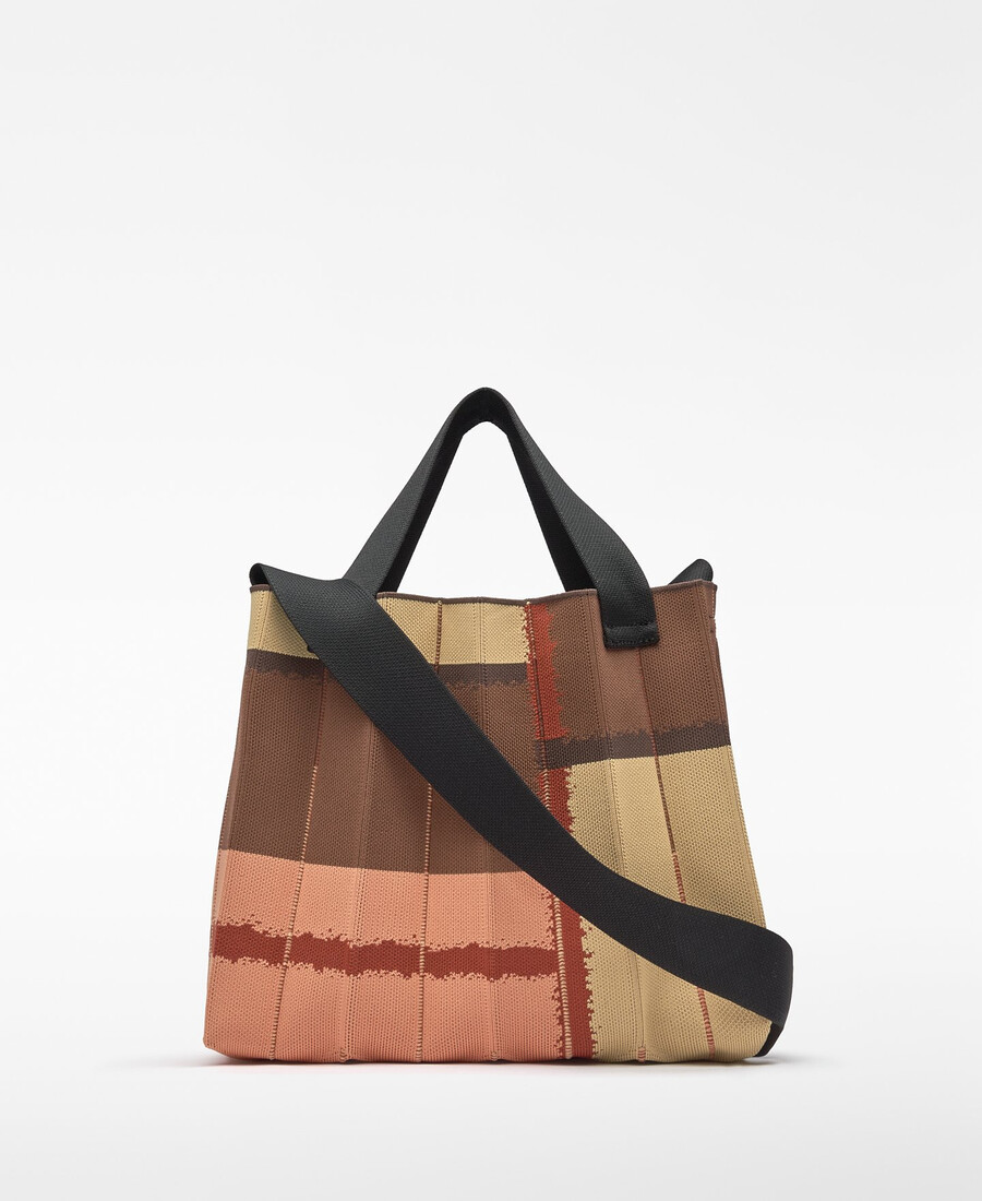 sac cabas plissé en maille imprimée pour femme