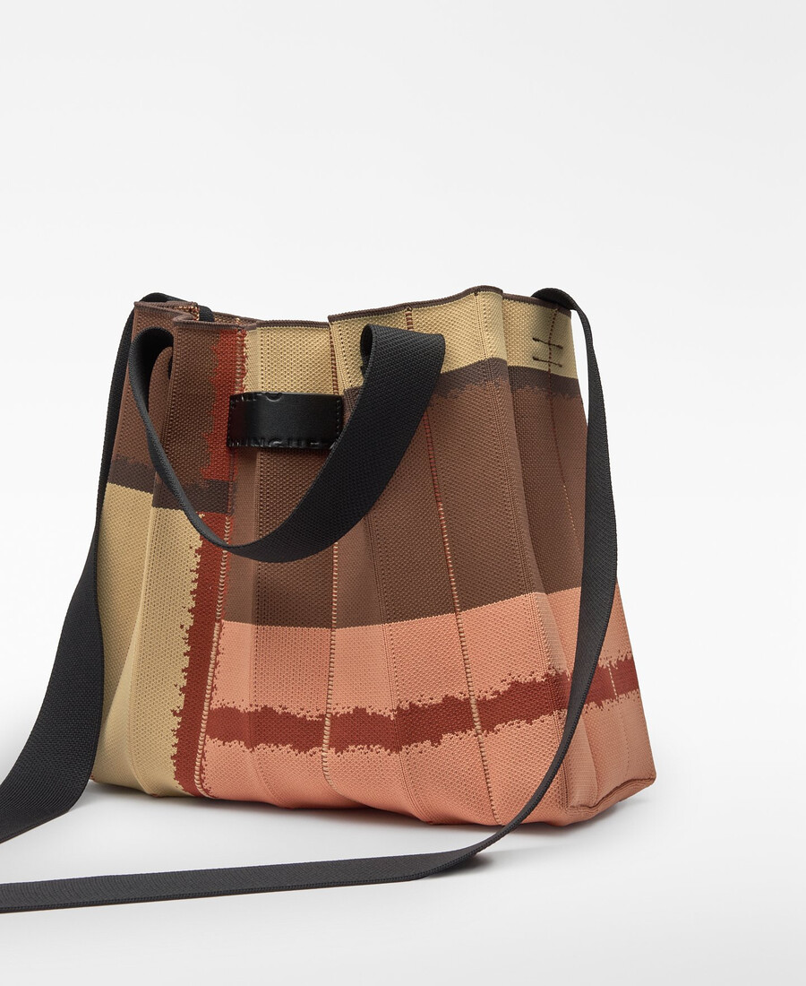 sac cabas plissé en maille imprimée pour femme