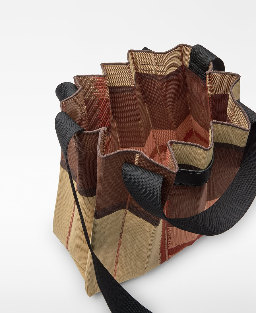 sac cabas plissé en maille imprimée pour femme