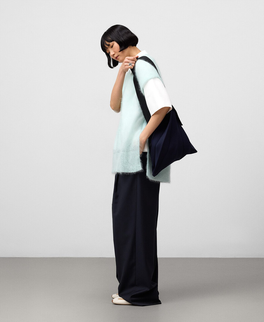 sac hobo plissé en maille pour femme