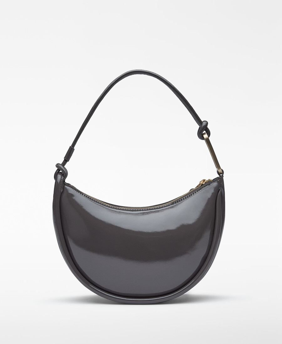 sac bandoulière luna en cuir verni pour femme