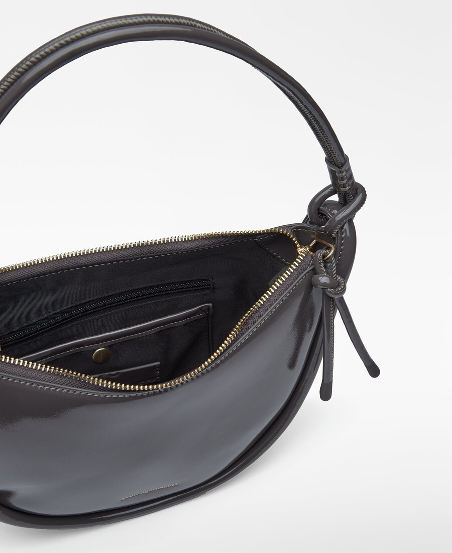 sac bandoulière luna en cuir verni pour femme