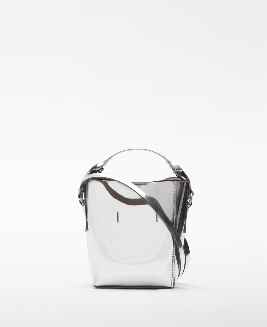 sac seau femme mica à finition métallisée
