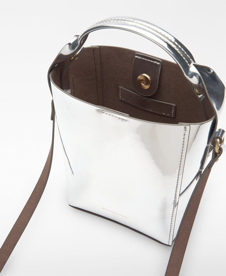 sac seau femme mica à finition métallisée