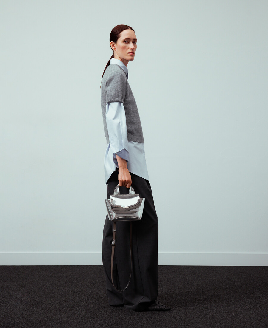 mini sac femme mica à finition métallique