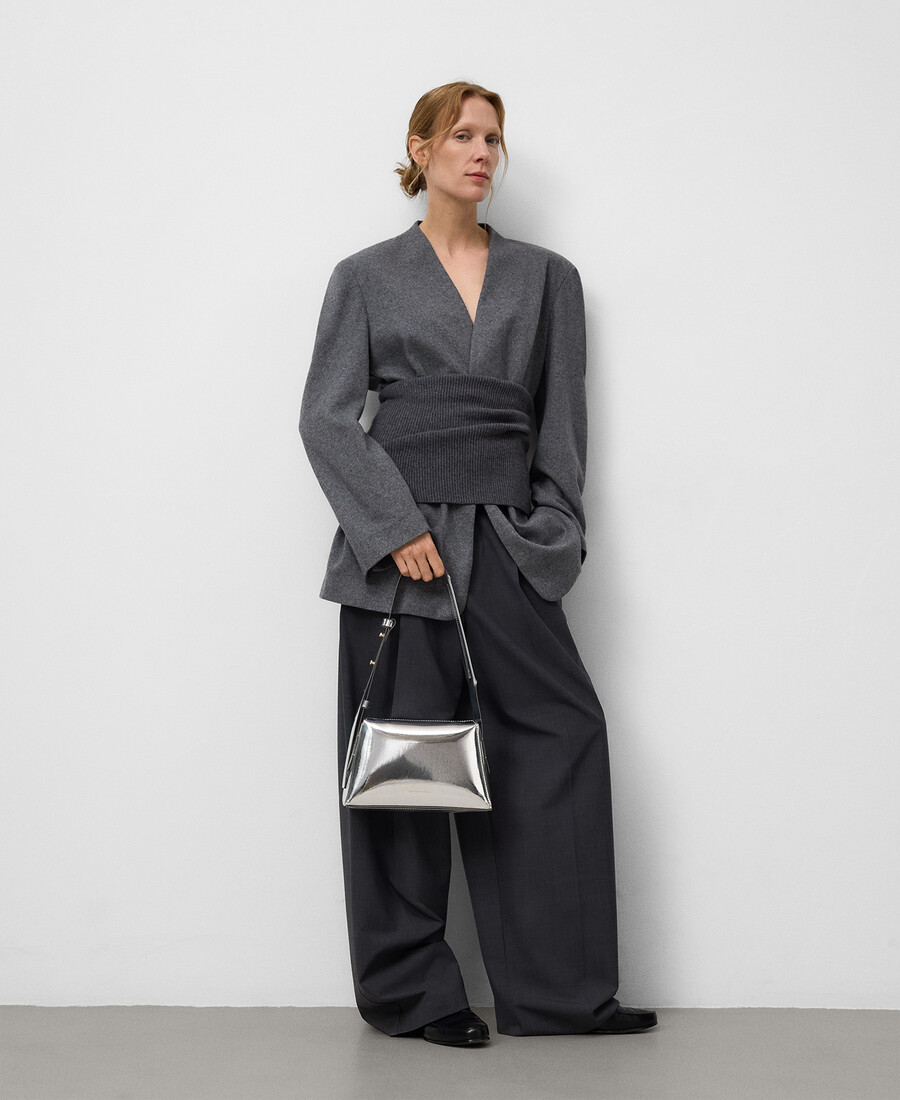 sac bandoulière femme mica à finition métallique