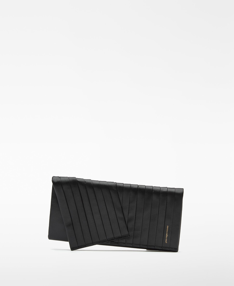 pochette maxi plissée en cuir pour femme