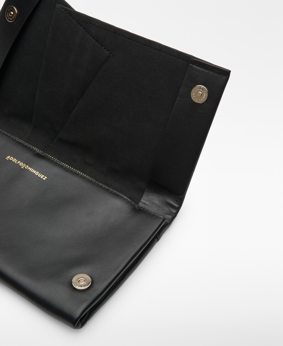 pochette maxi plissée en cuir pour femme