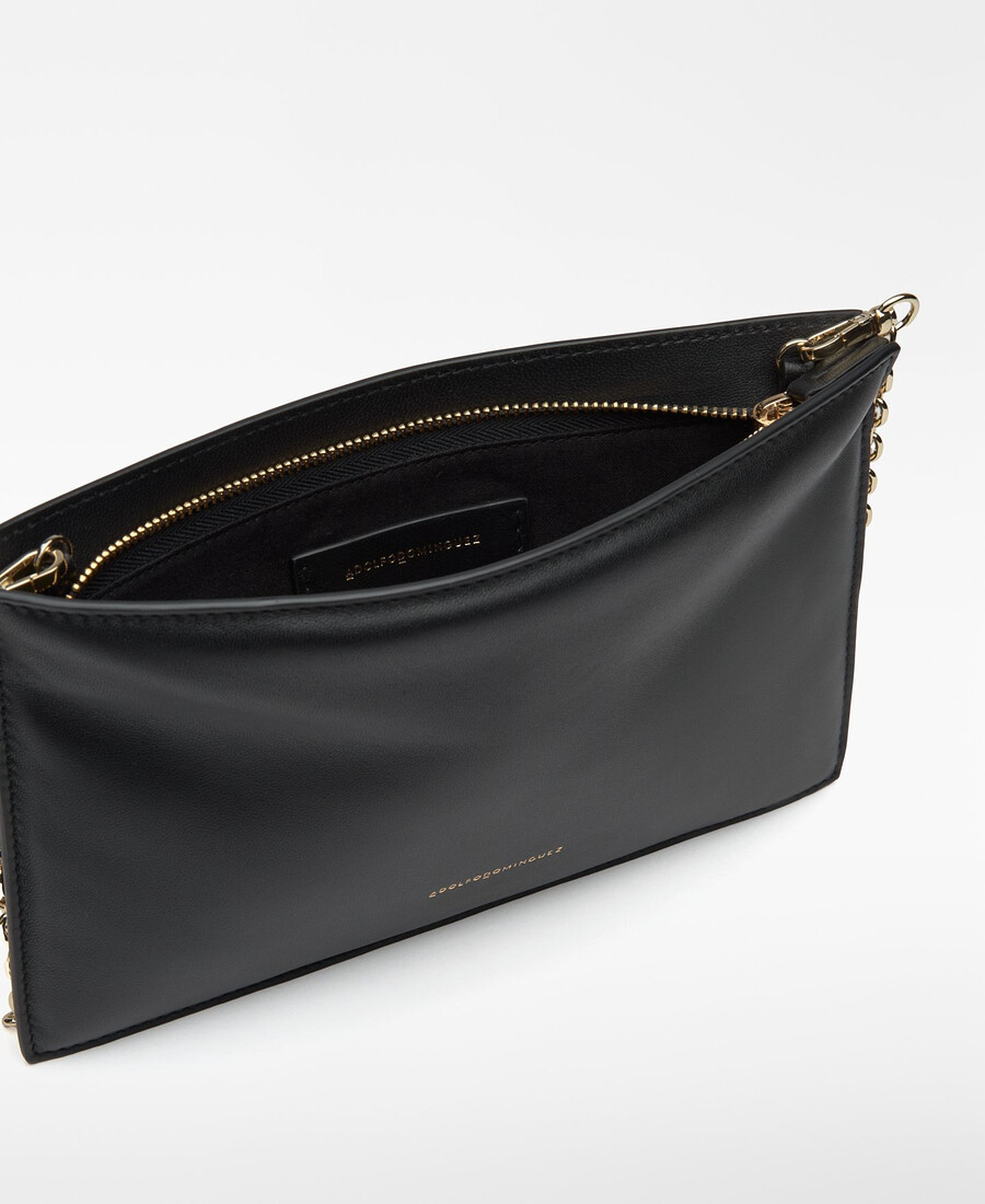 pochette en cuir rembourrée pour femme
