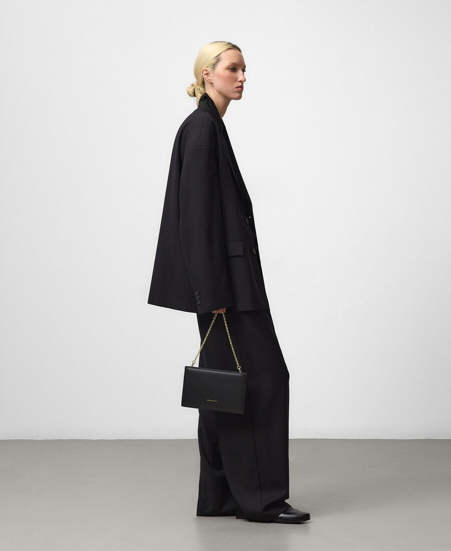 pochette en cuir rembourrée pour femme
