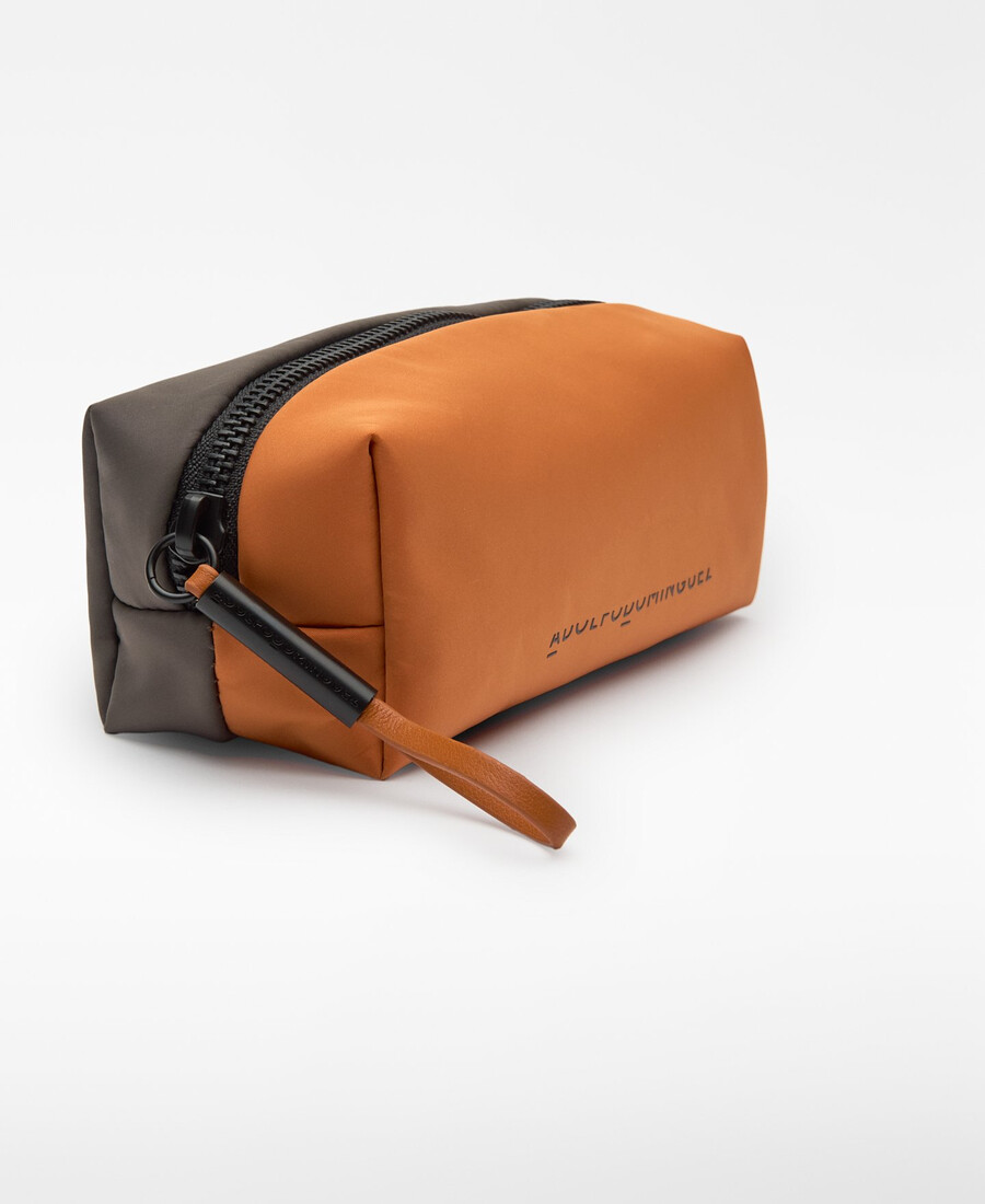 trousse de toilette bicolore moyenne en nylon pour femme