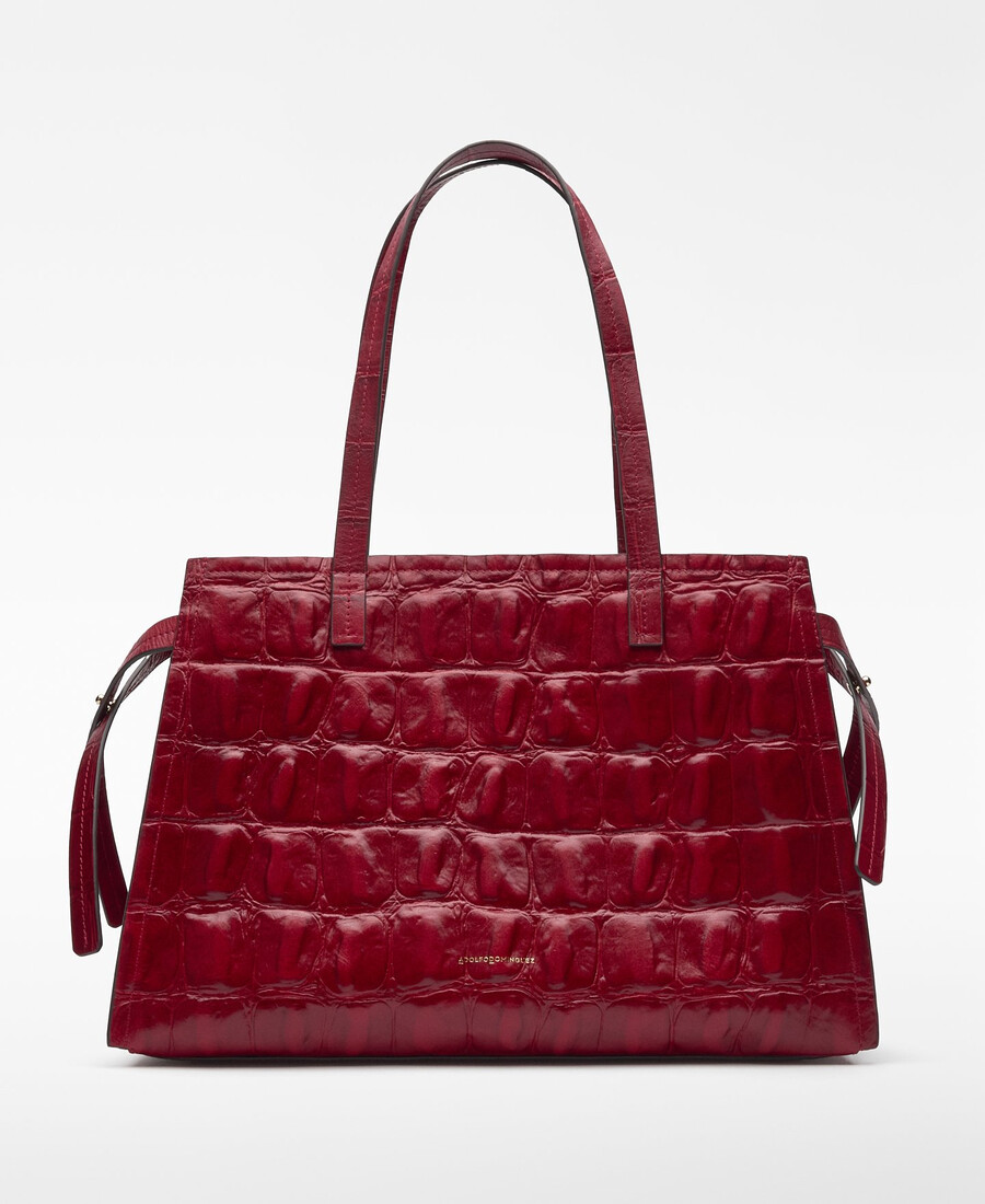 sac de ville femme en cuir mica à motif crocodile