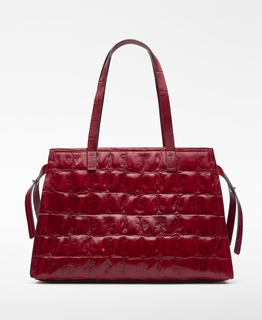 sac de ville femme en cuir mica à motif crocodile