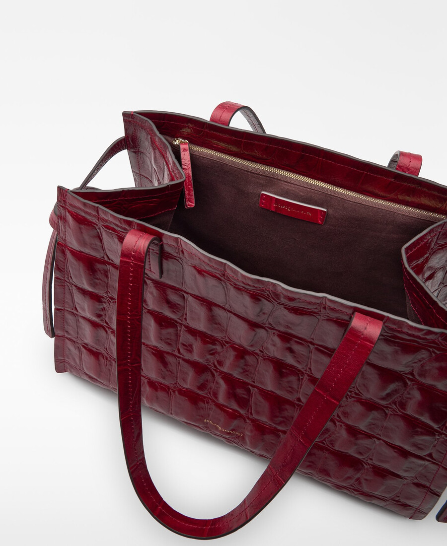sac de ville femme en cuir mica à motif crocodile