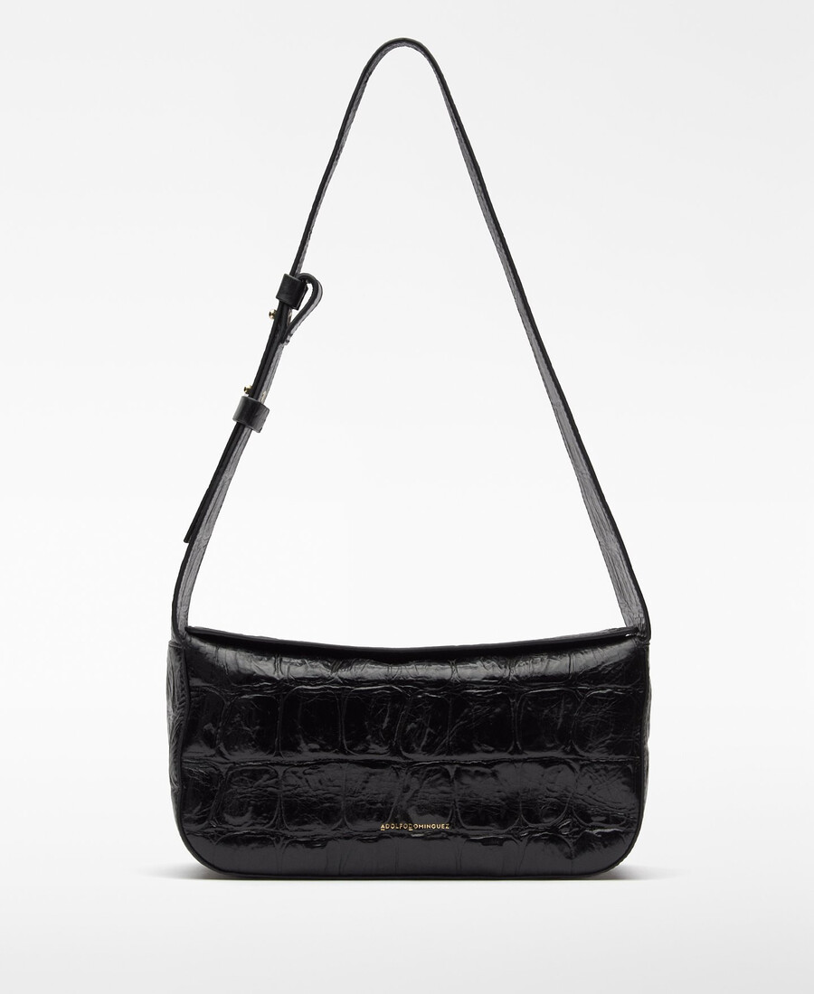 sac bandoulière femme en cuir mica à motif crocodile
