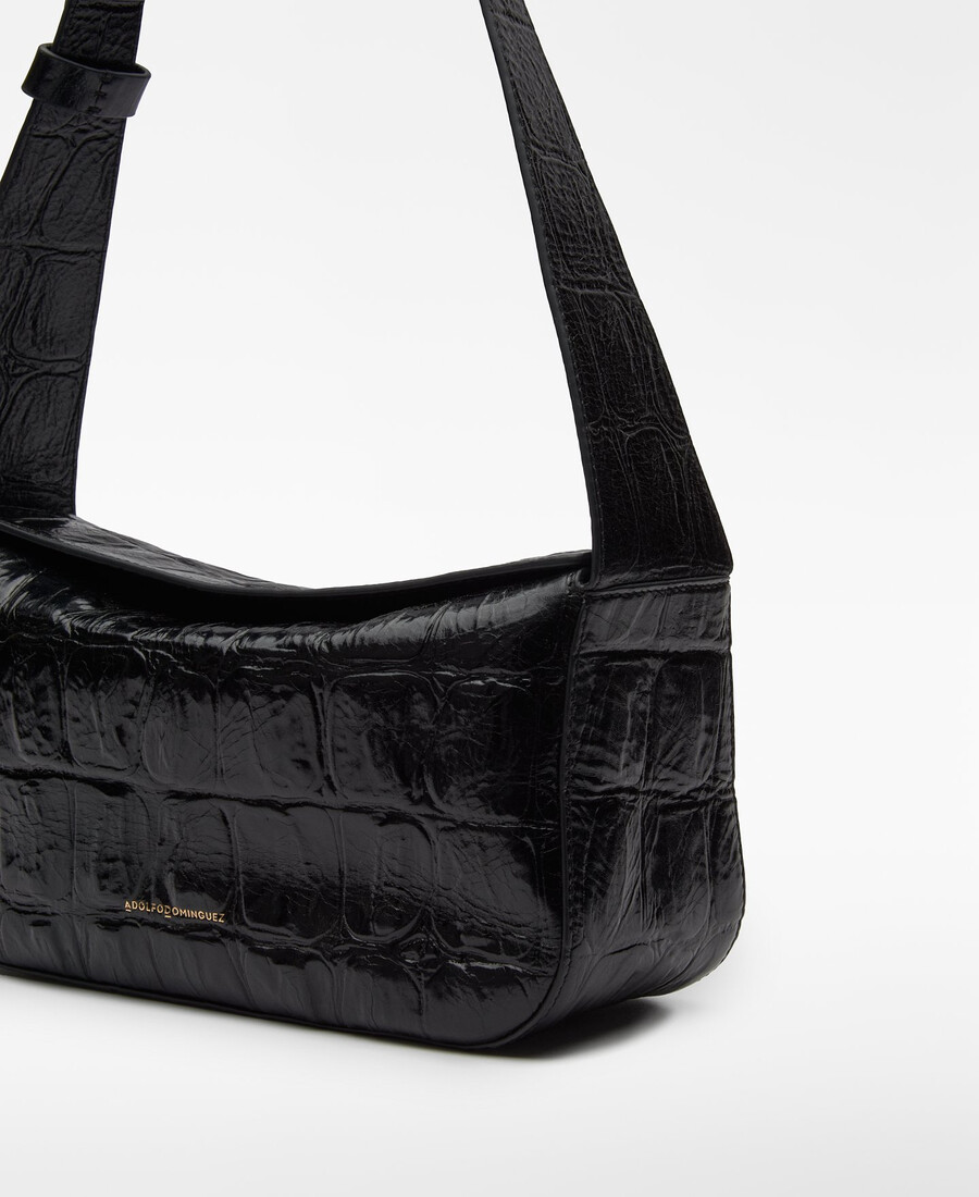 sac bandoulière femme en cuir mica à motif crocodile