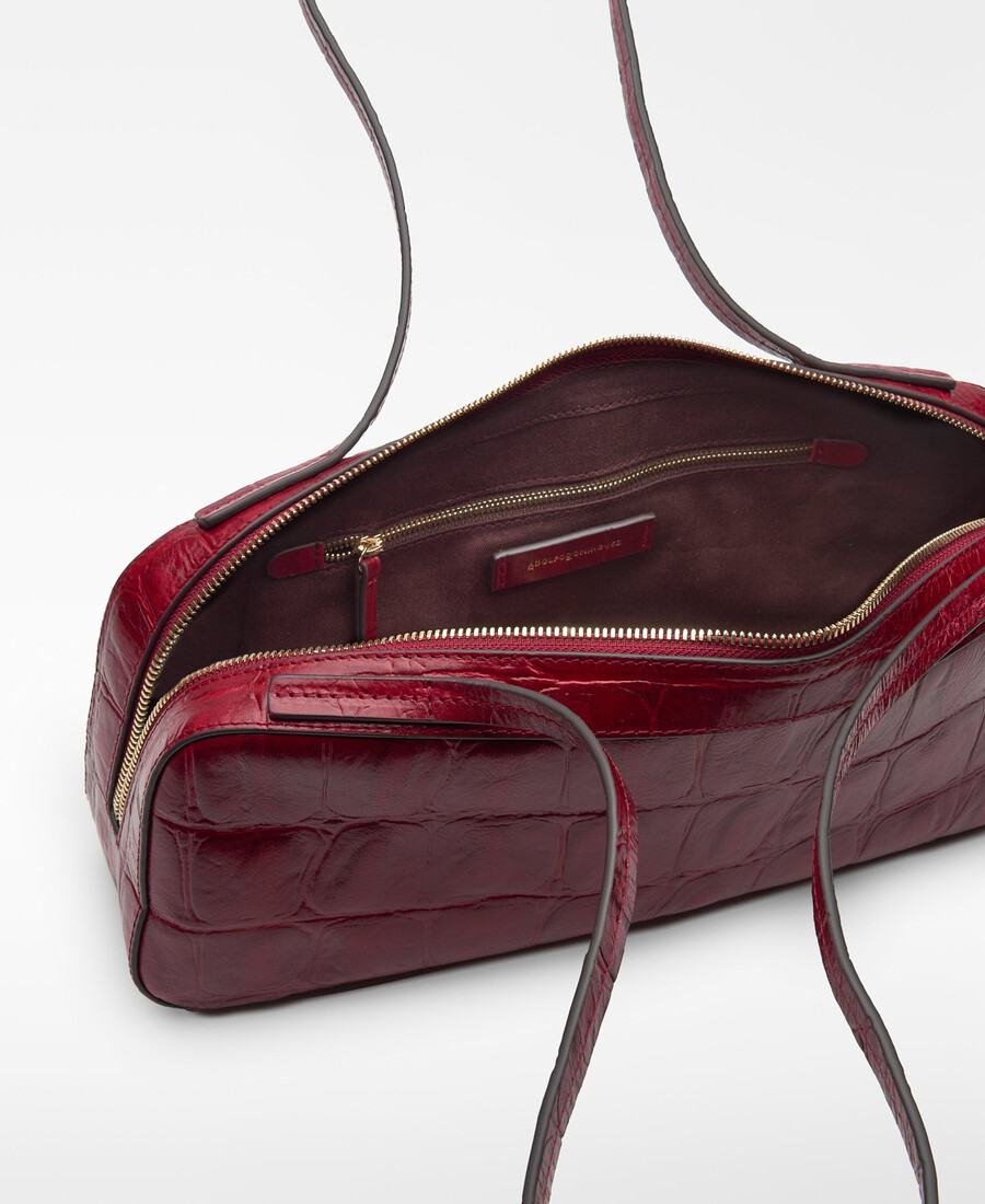sac de bowling femme en mica à motif crocodile