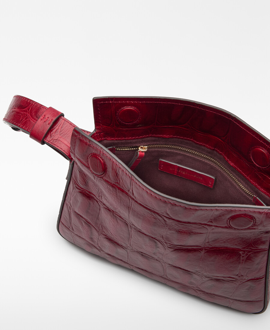 sac mini femme en mica à motif crocodile