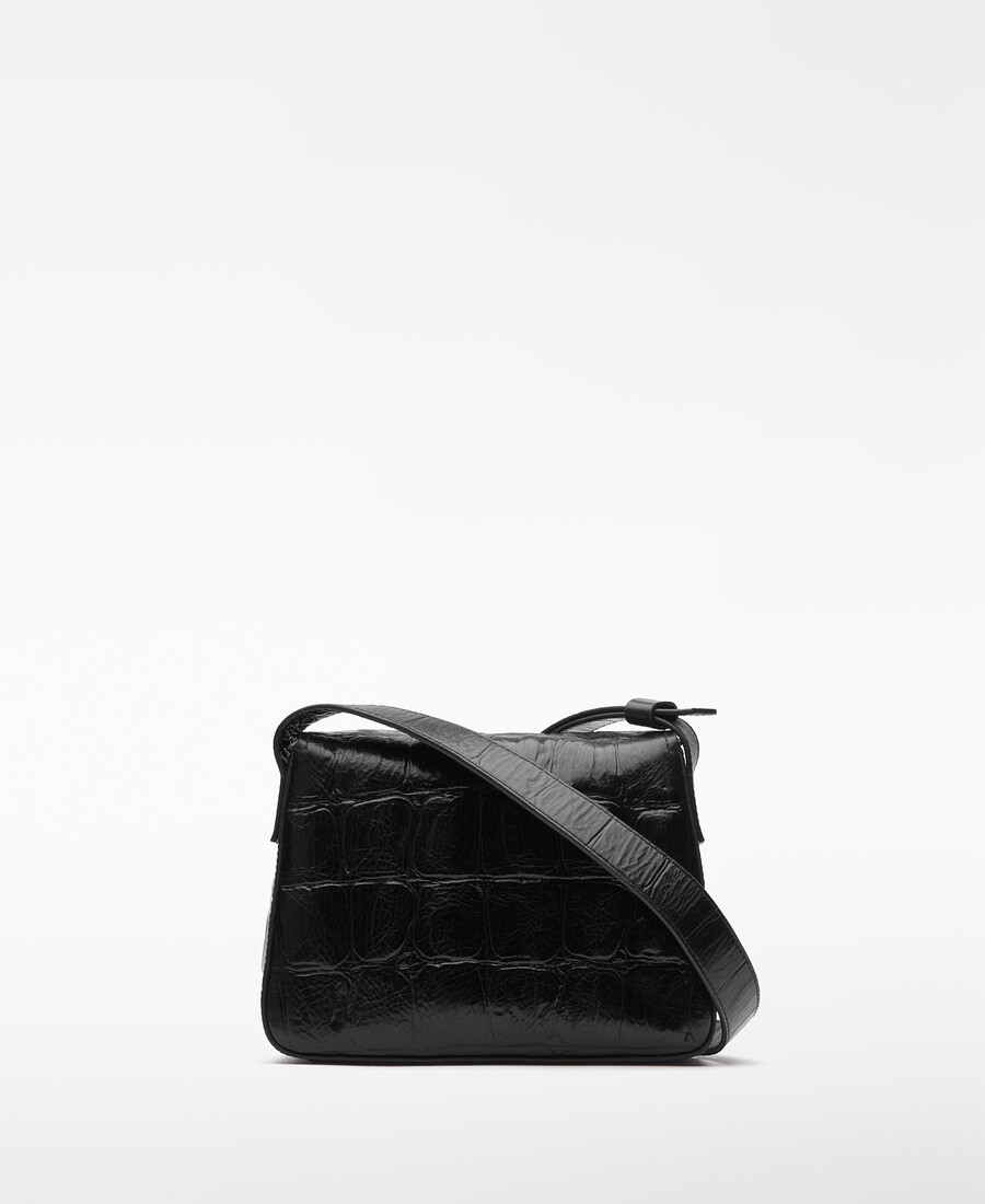 sac mini femme en mica à motif crocodile
