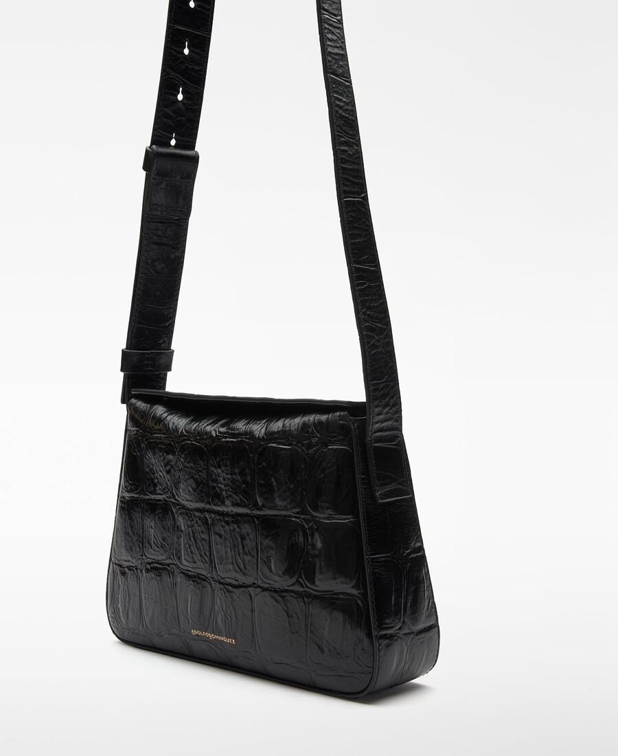 sac mini femme en mica à motif crocodile