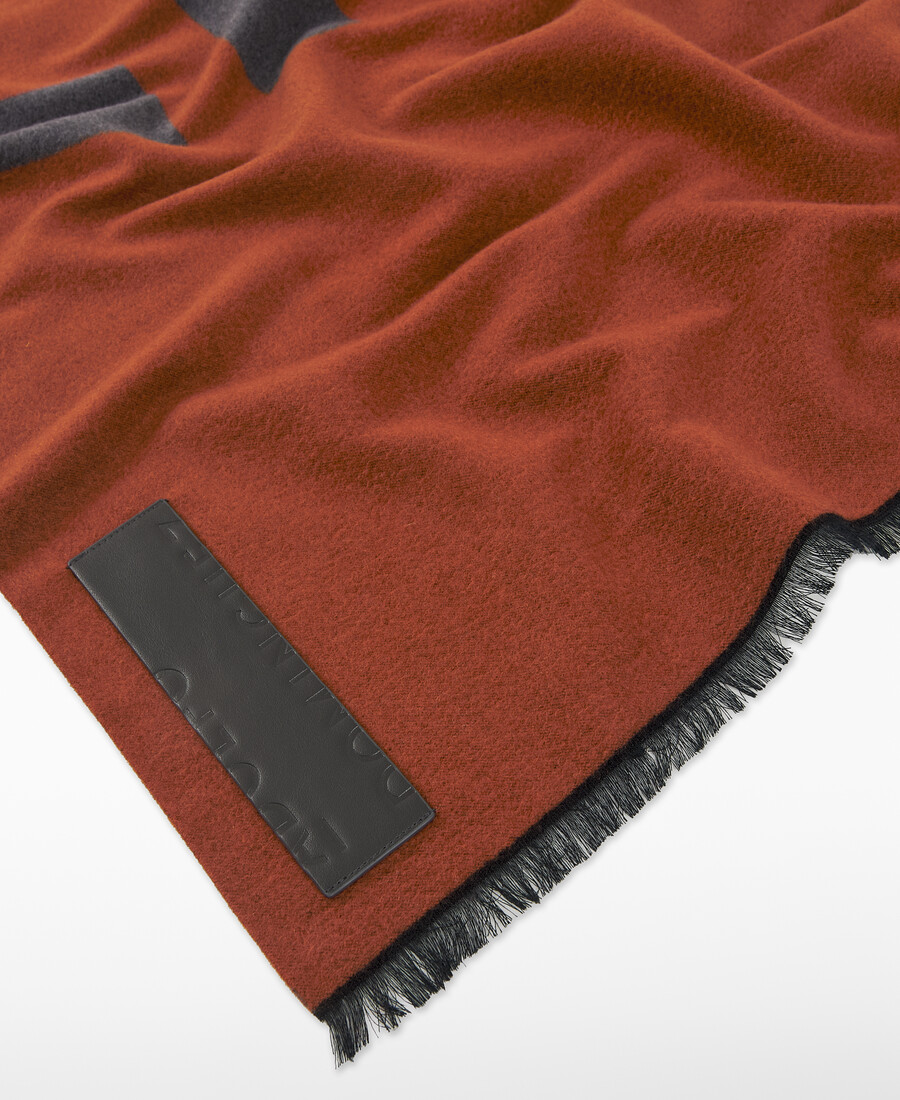 Écharpe maxi jacquard bicolore à logo pour femme