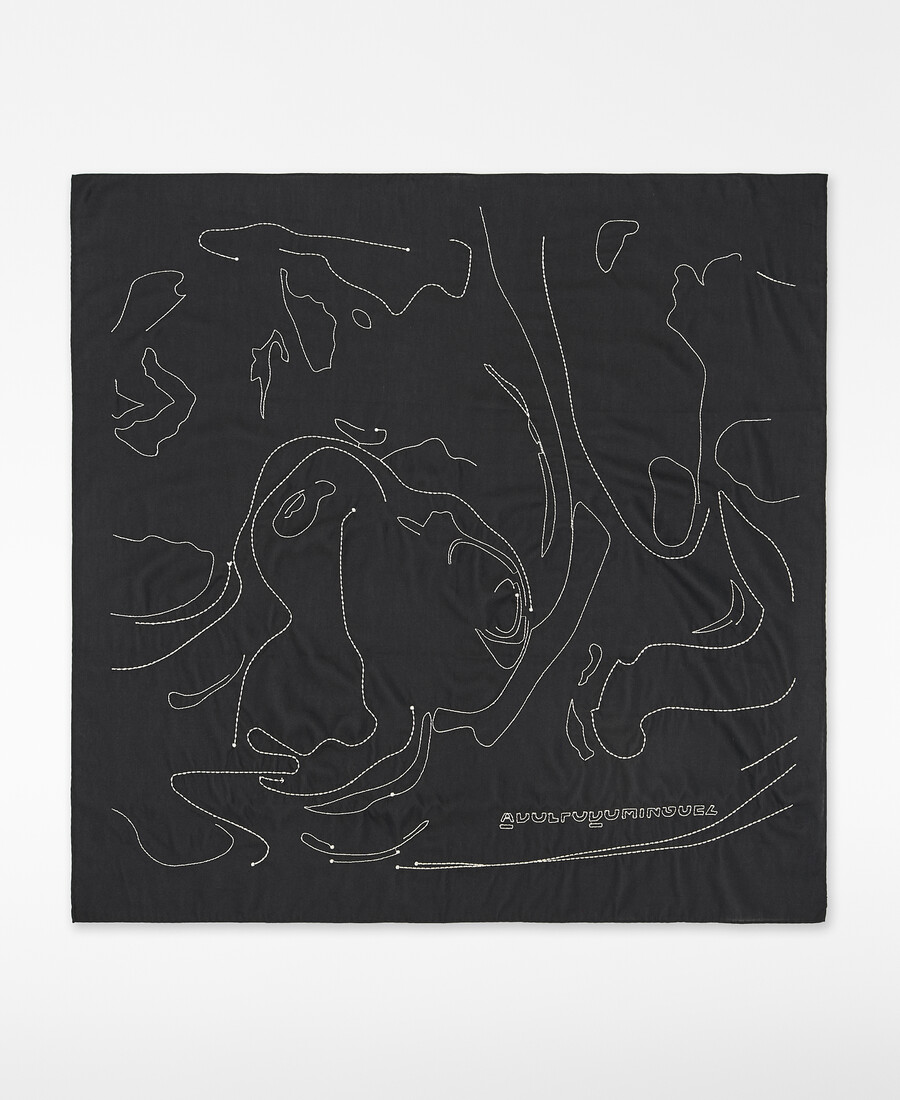 foulard carré brodé femme