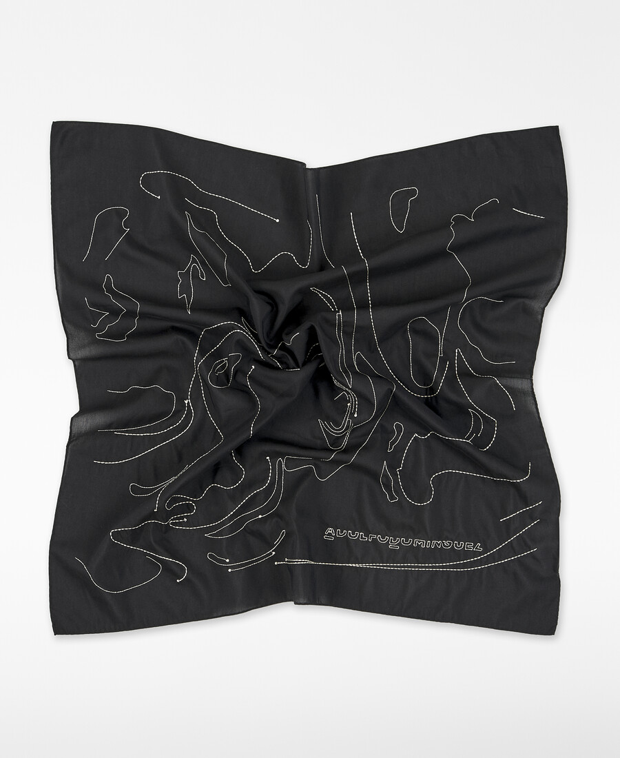 foulard carré brodé femme