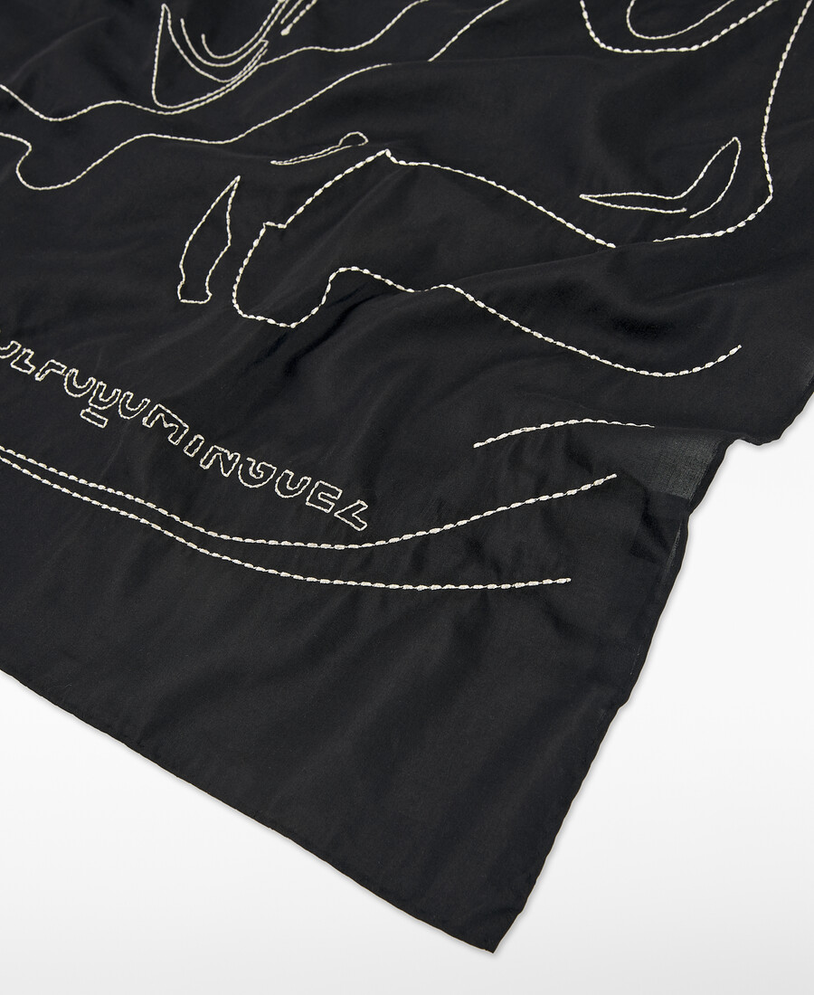 foulard carré brodé femme