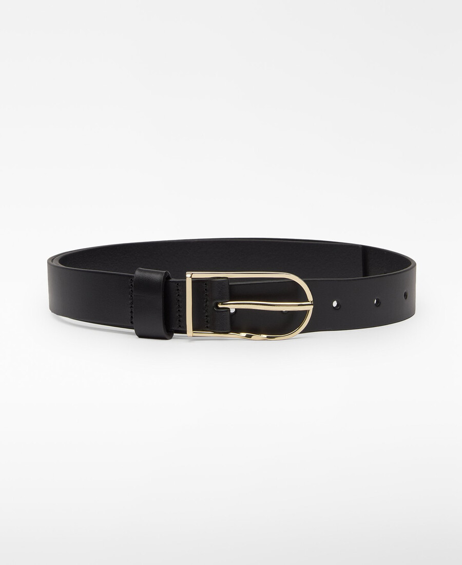 ceinture en cuir noir femme