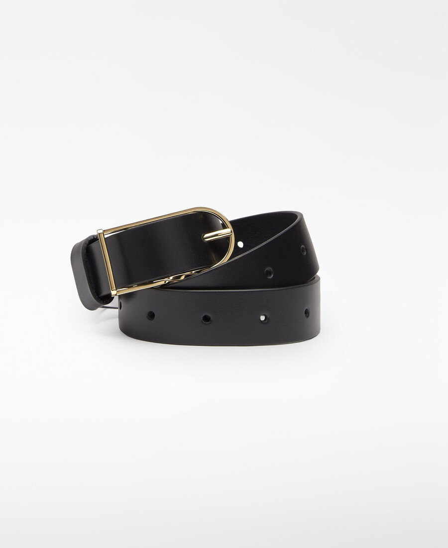 ceinture en cuir noir femme