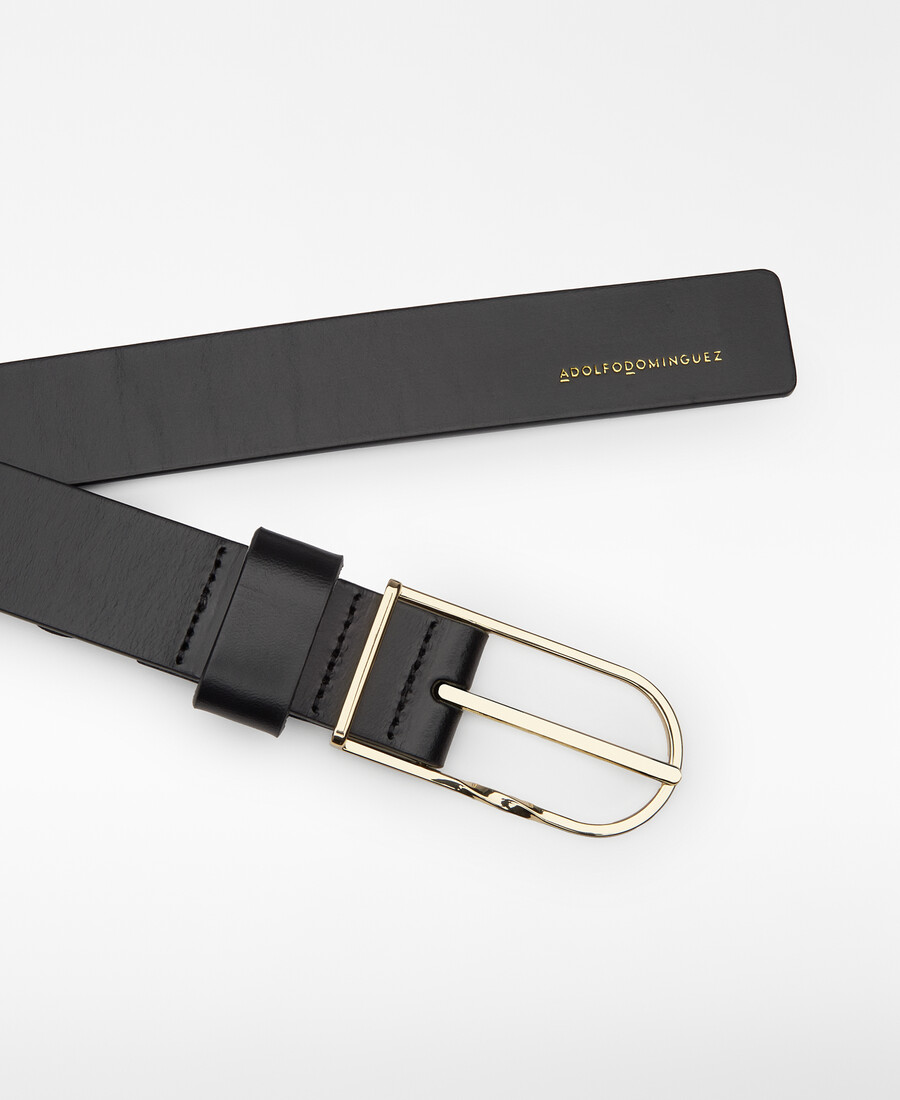 ceinture en cuir noir femme