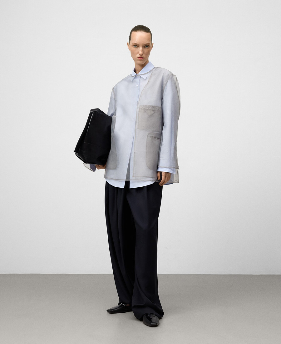 top transparent avec détails blazer femme