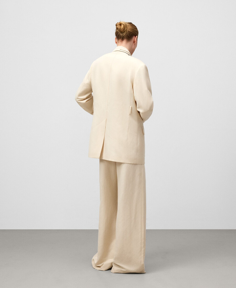 blazer à double revers avec ceinture pour femme