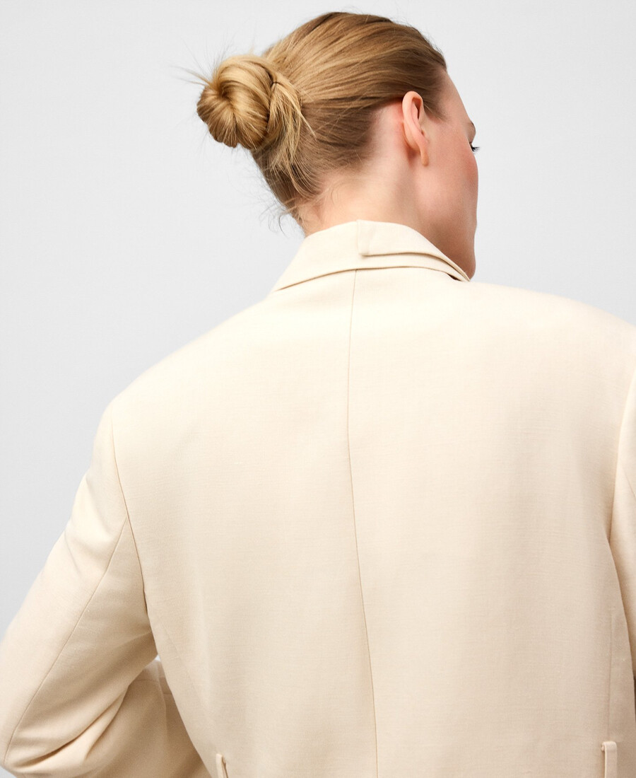 blazer à double revers avec ceinture pour femme