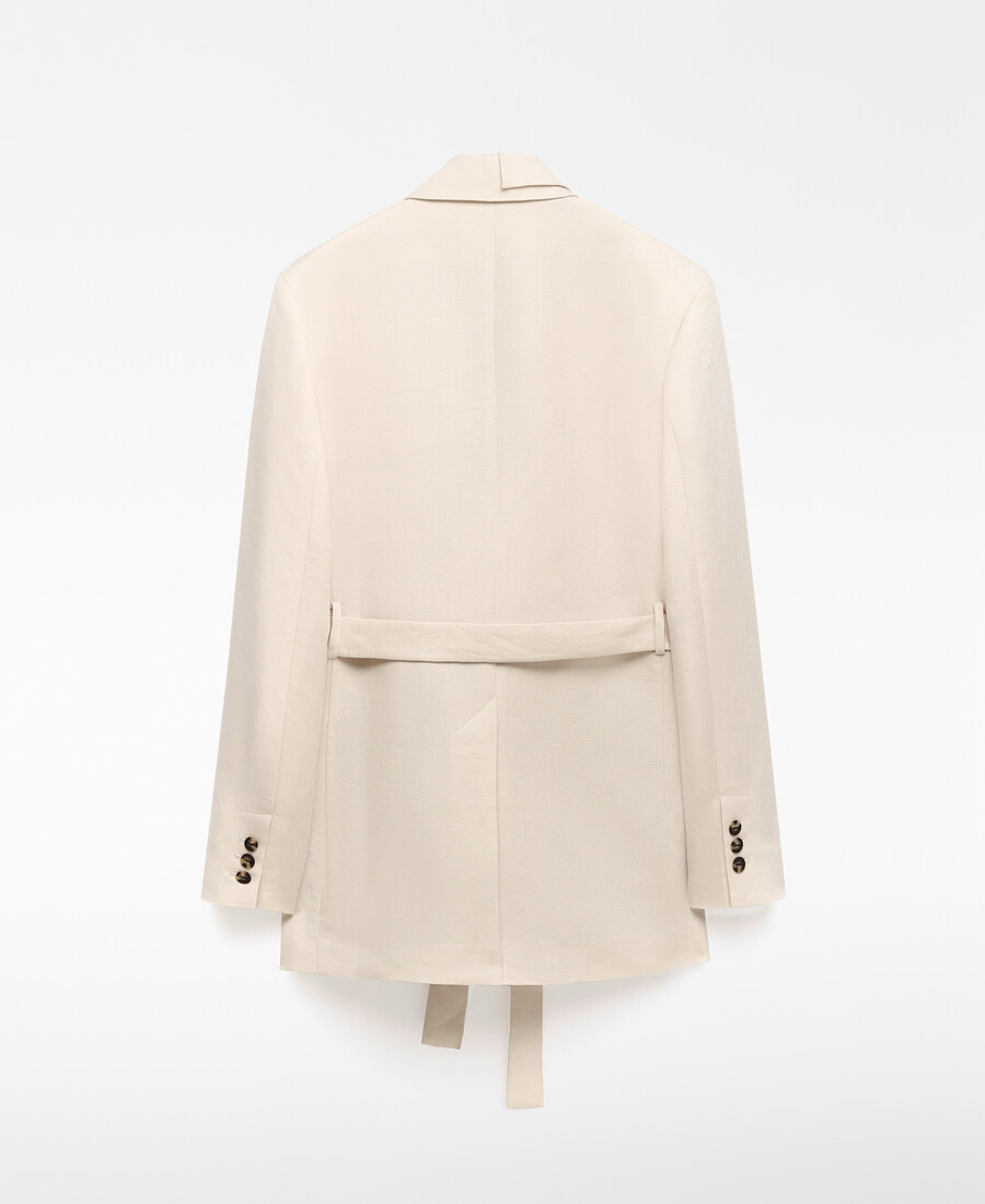 blazer à double revers avec ceinture pour femme