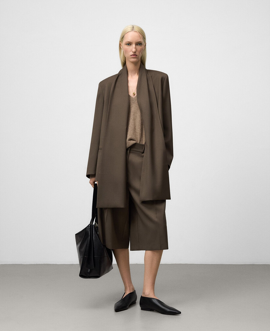 blazer tailleur à col foulard pour femme