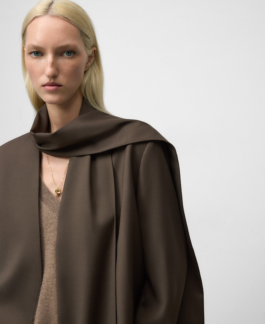 blazer tailleur à col foulard pour femme
