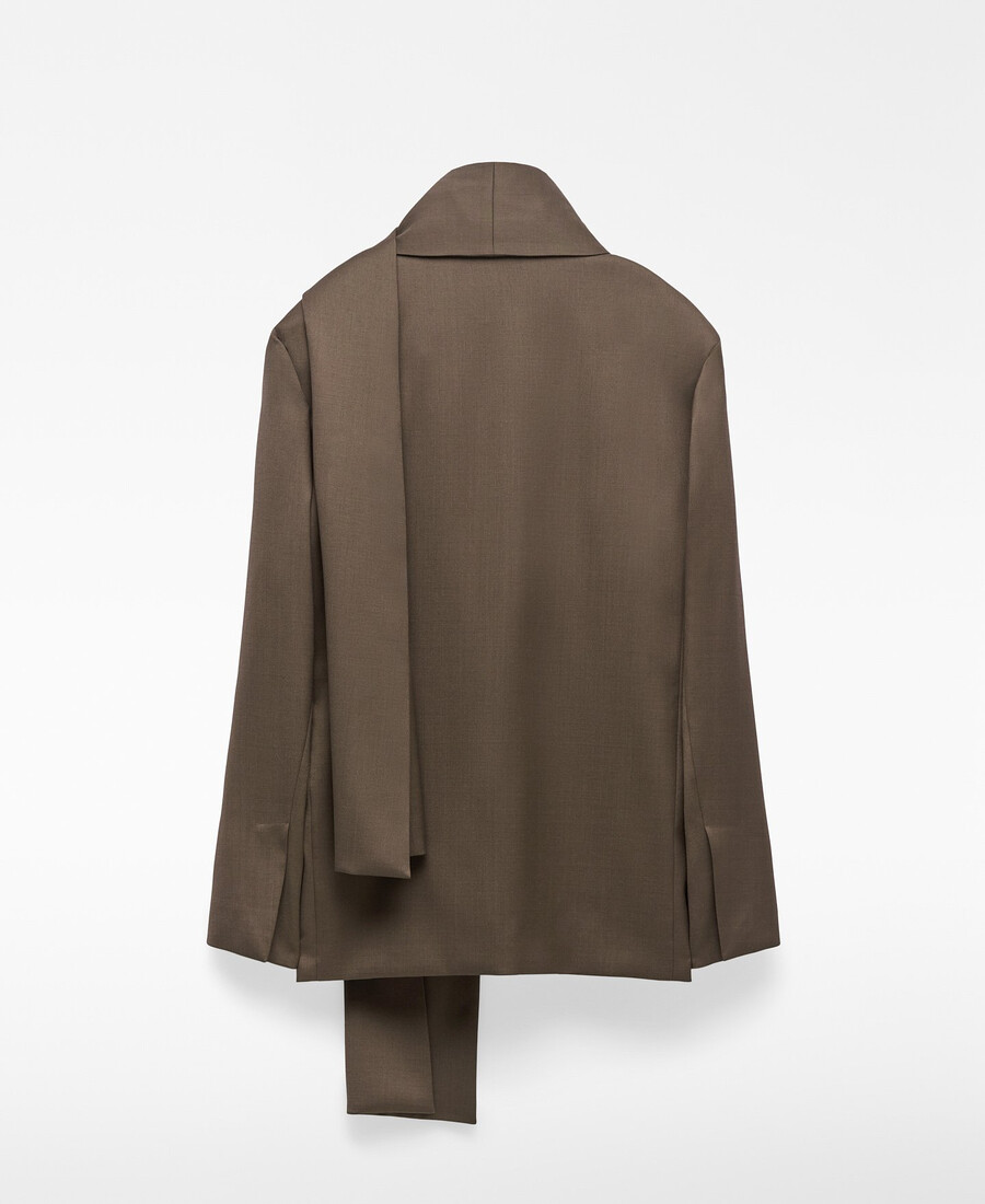 blazer tailleur à col foulard pour femme