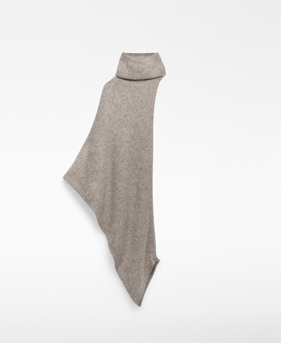 cape asymétrique à col cheminée pour femme