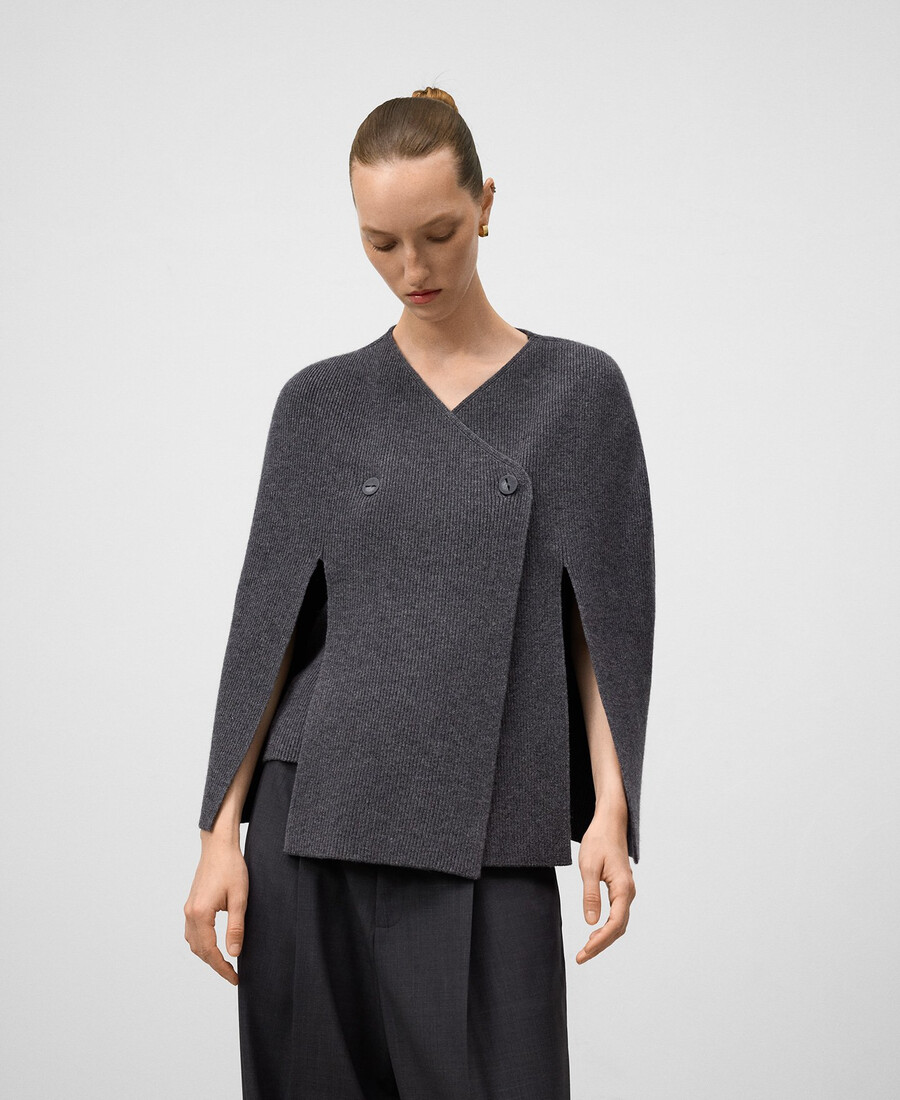 cape en laine mérinos pour femme