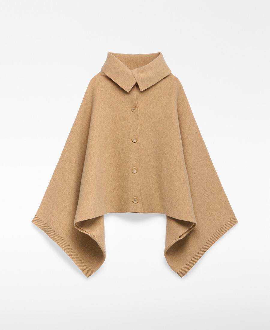 cape courte en laine double face pour femme