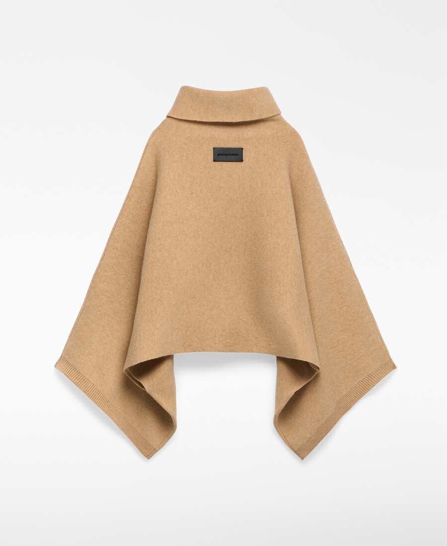cape courte en laine double face pour femme