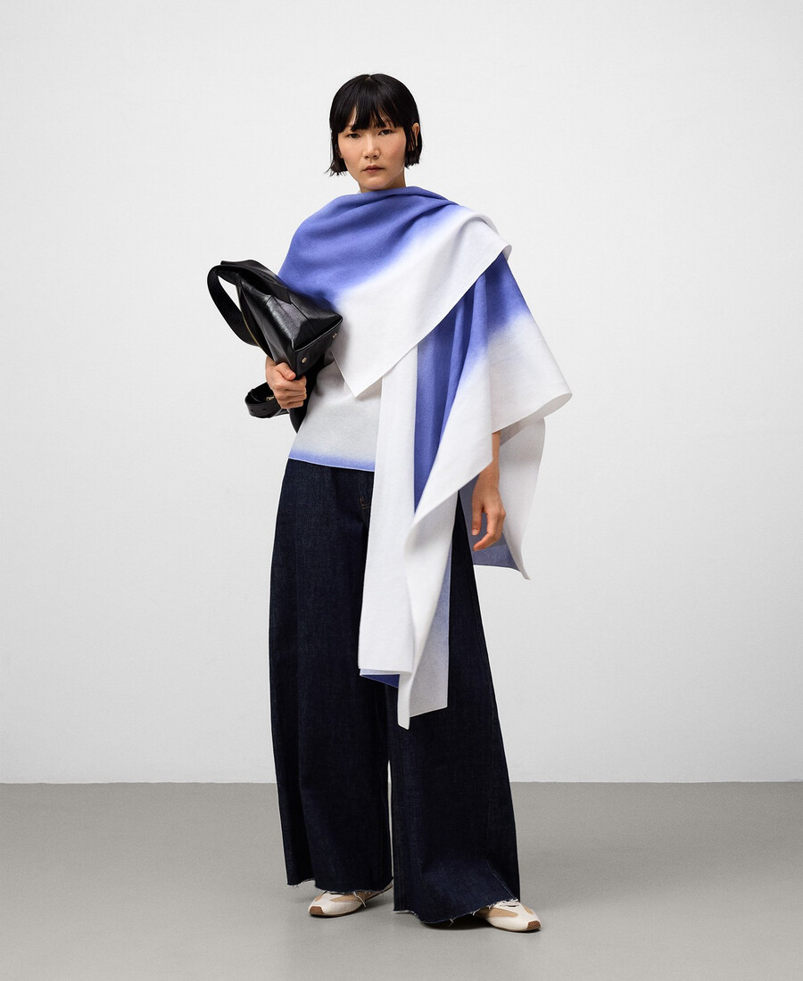 cape en maille effet vaporisé pour femme