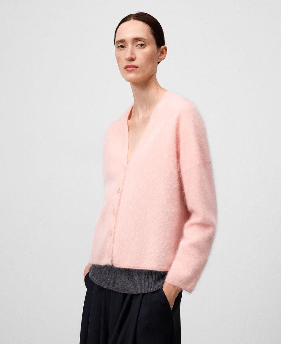 gilet en maille cachemire brossée pour femme