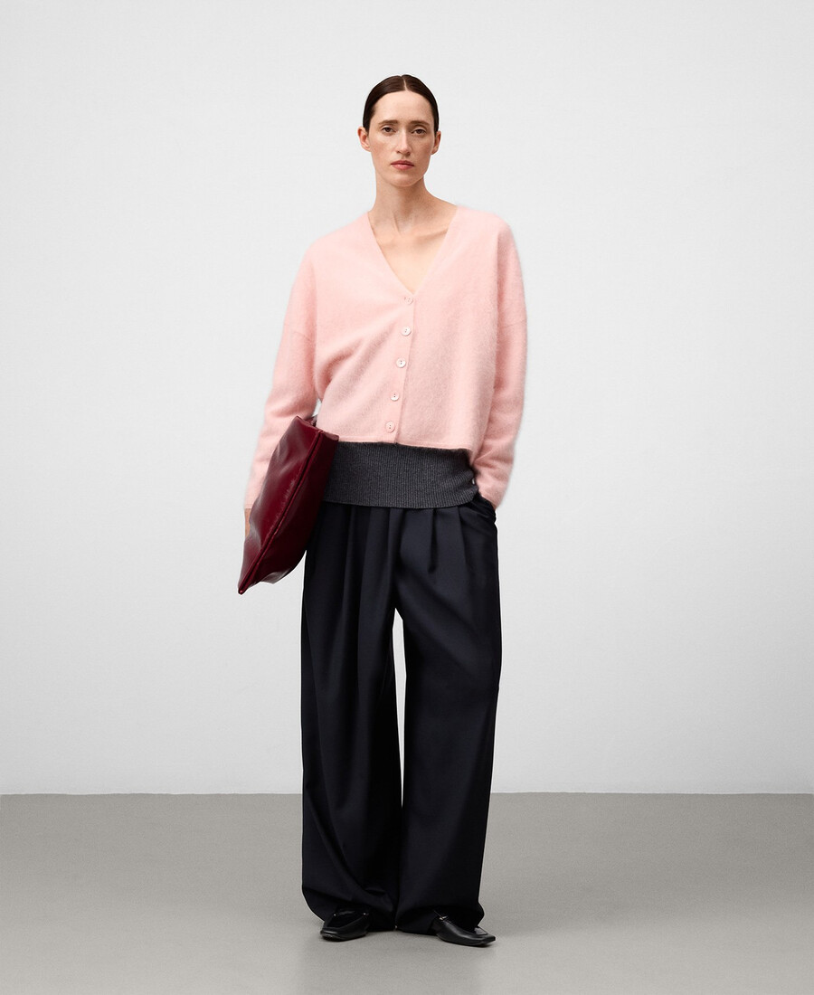gilet en maille cachemire brossée pour femme