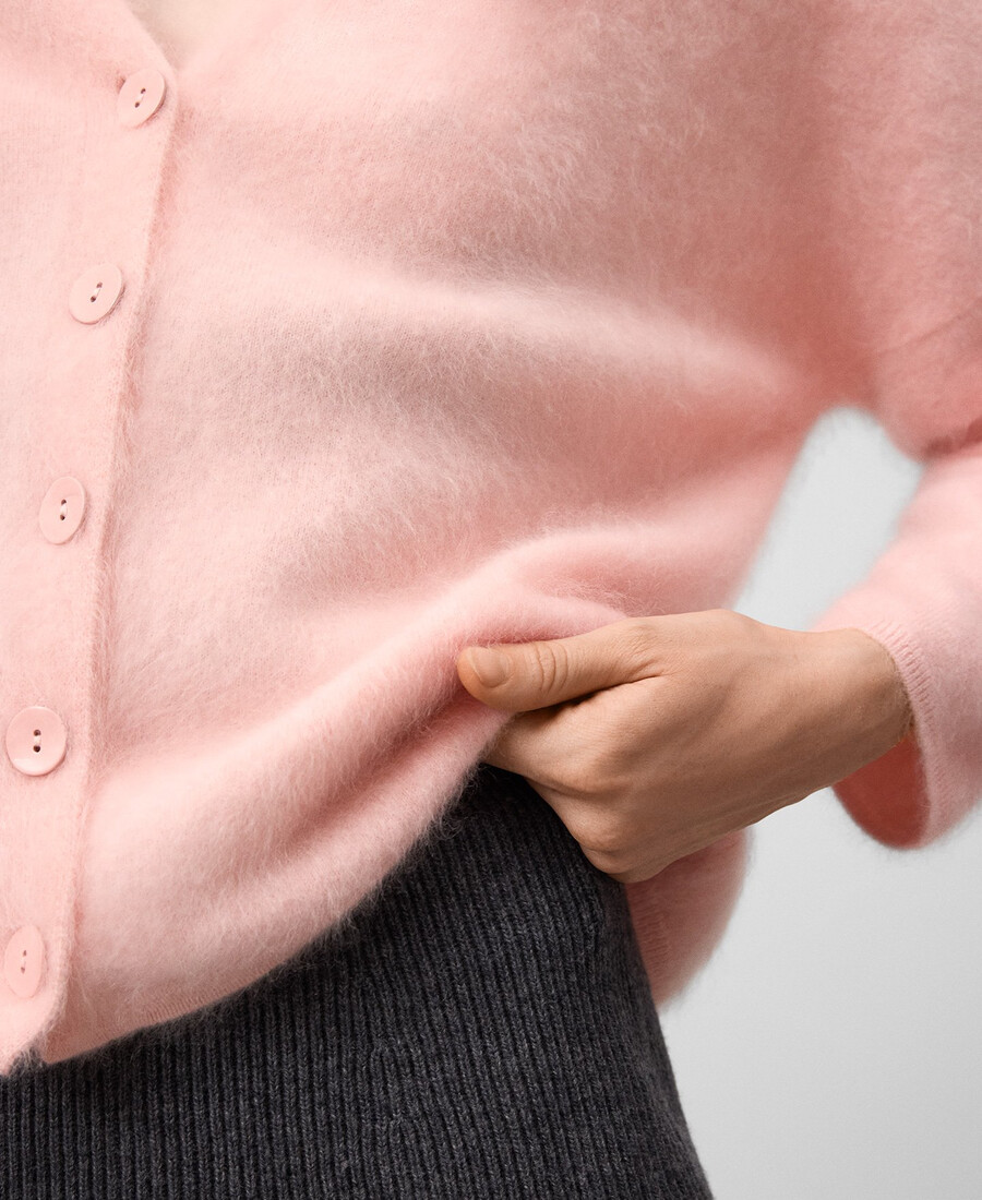 gilet en maille cachemire brossée pour femme