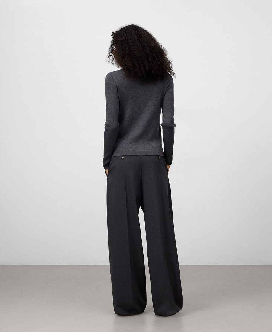 cardigan ajusté en laine mérinos pour femme